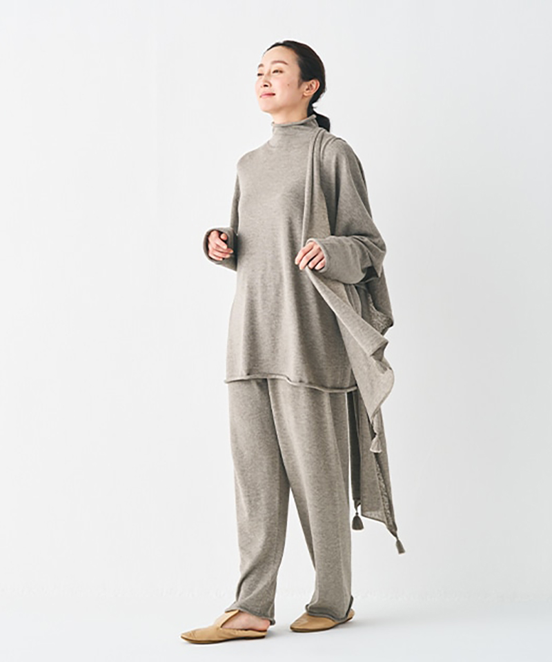 フォレストグレイニットパンツ/オーガニックコットン