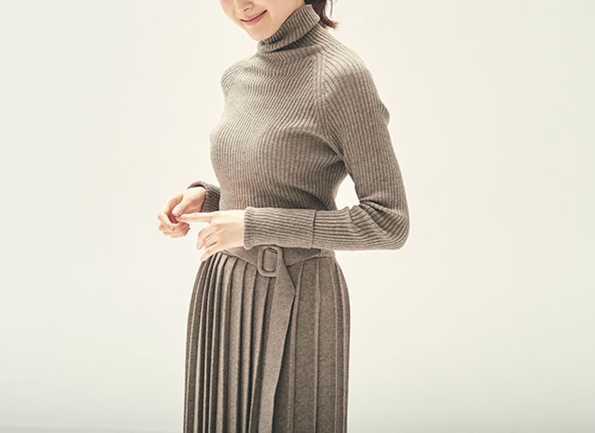 ヤクオーガニックコットン混リブタートル / オーガニックコットン