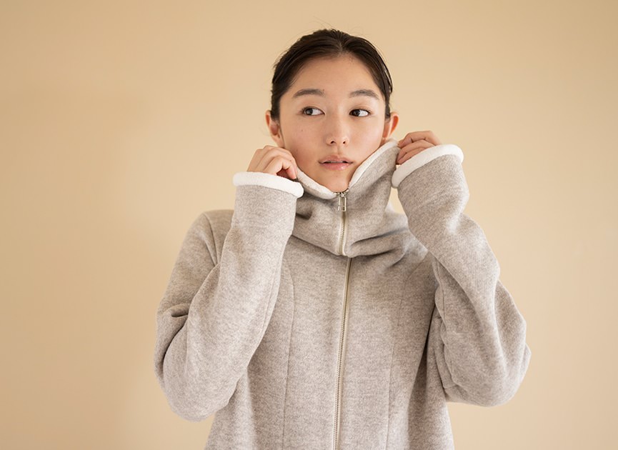 PRISTINE プリスティン ヤク裏毛スタンドカラーバルーンジャケット ヤク裏毛スタンドカラーバルーンジャケット – PRISTINE