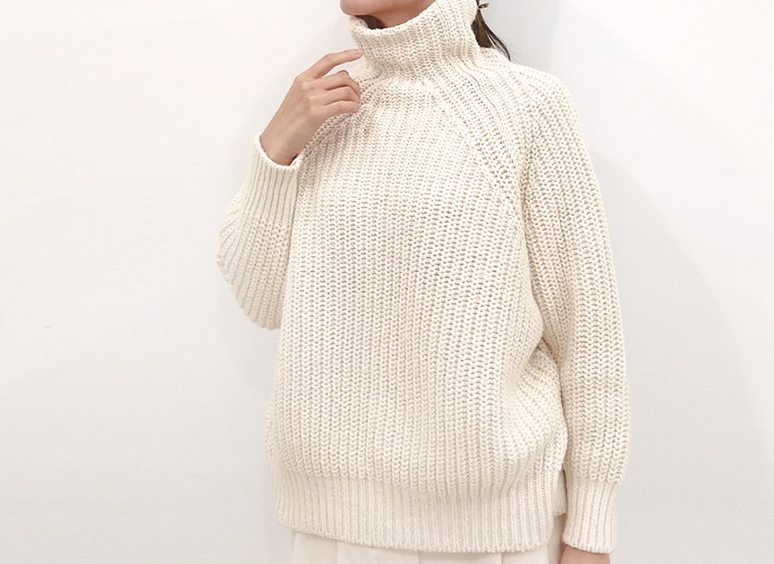 プリスティン　ウールオーガニックコットンニットタートルドルマンセーター ウールニットタートルドルマンセーター / オーガニックコットン – PRISTINE