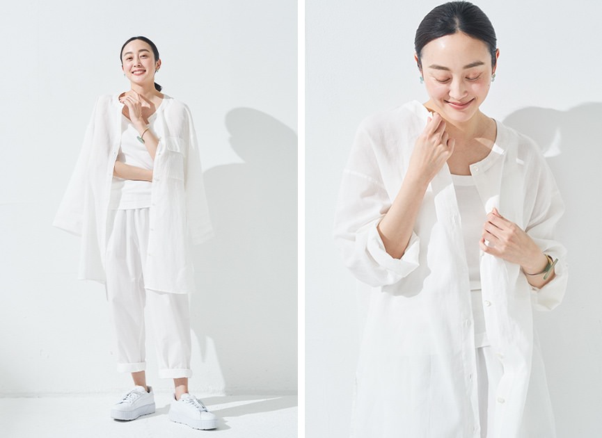 414235 LCロングシャツジャケット
P