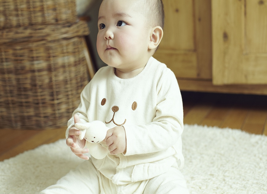 かわいらしい耳の長いうさぎスタイ